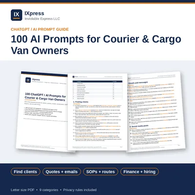 Cover of 100 AI Prompts for Courier & Cargo Van Owners